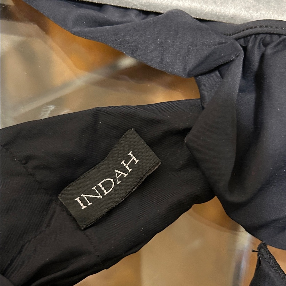 Indah Black Tie-Shoulder Swim Top